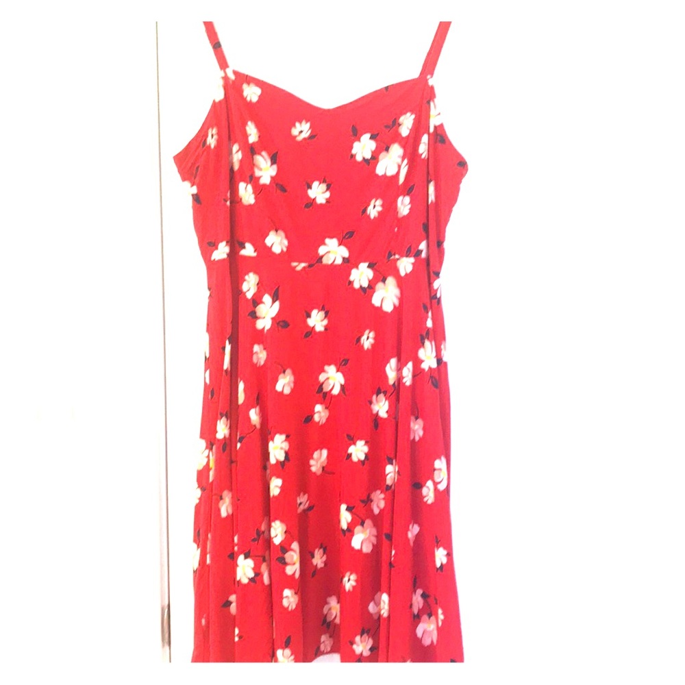 Old Navy Red/Floral Cami Dress - SZ: L